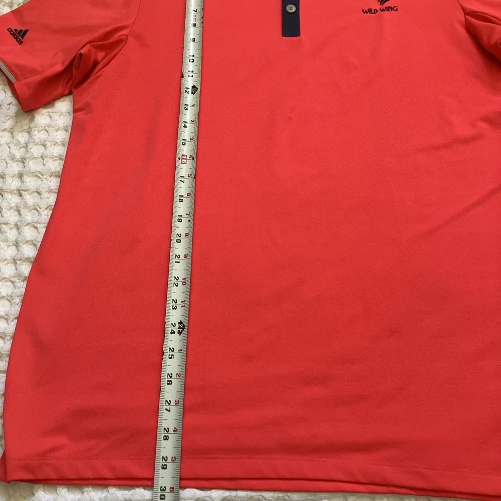 Adidas Polo Shirt Large Coral/Blue Climacool Wild Wing Golf Short Myrtle‎ Beach